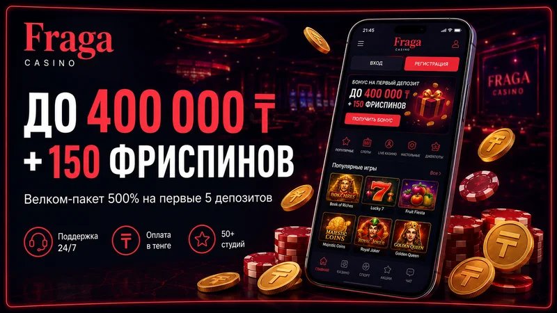 Fraga Casino Казахстан 2026 — главная страница сайта для игроков