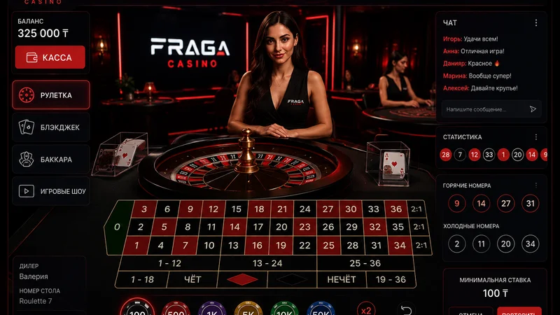 Живое казино Fraga Casino: рулетка, блэкджек и баккара с дилерами